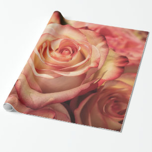 Papel De Regalo Resumen Rosas de color Peach Garden Floral elegant