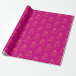 Papel De Regalo Resumen Sparkling Gold, Magenta Christmas Tree<br><div class="desc">Este dibujo bonito y abstracto de un árbol de Navidad en Relieve metalizado brillante de oro simulado es una expresión elegante de las vacaciones en este hermoso papel de envoltura. El diseño es sencillo, con una brillante y espiral de oro sobre un fondo magenta de moda y dramático, en forma...</div>