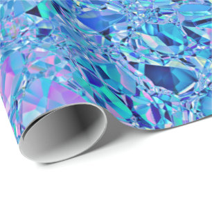 Papel De Regalo Resumen Turquesa de cristal y azul