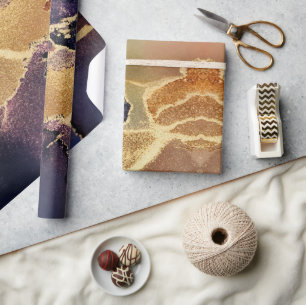 Papel De Regalo Resumen único de Gold Purple Brown