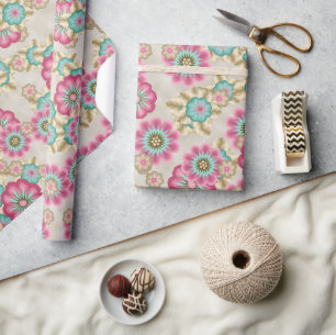Papel De Regalo Resumen único del patrón de arte de las flores jap