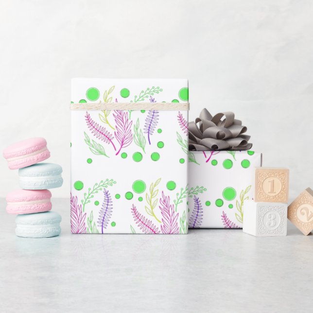 Papel De Regalo Resumen verde violeta rosada violeta (Baby Shower)