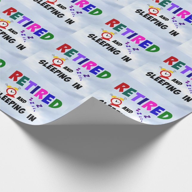 Papel De Regalo Retirado y Dormido en, diseño divertido (Esquina)