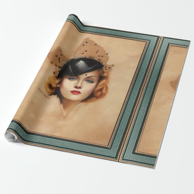 Papel De Regalo Retrato de Carole Lombard de Charles Gates Sheldon (Desenrollado)