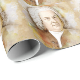 Papel De Regalo Retrato de Johann Sebastian Bach en beige