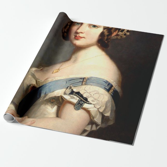 Papel De Regalo Retrato De La Reina Victoria (Desenrollado)