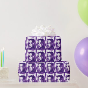 Papel De Regalo Retrato de mujer morada Monocromo Arte