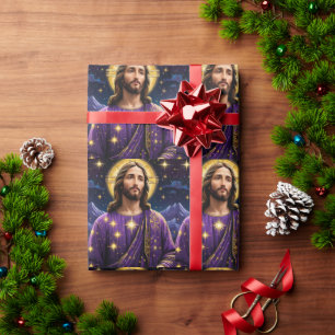 Papel De Regalo Retrato de Navidades de Jesucristo