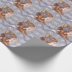 Papel De Regalo Retrato de Reina Art Nouveau