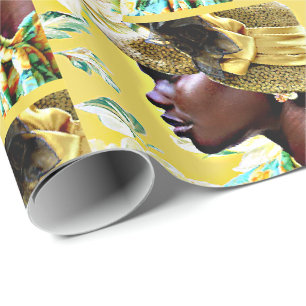 Papel De Regalo Retrato de sombrero cloche vintage de primavera en