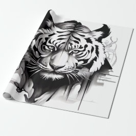 Papel De Regalo Retrato de tigres con un diseño sorprendente