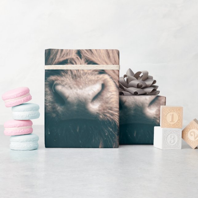 Papel De Regalo Retrato de vaca Highland (Baby Shower)