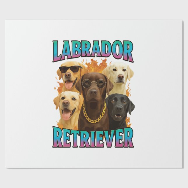 Papel De Regalo Retriever de Labrador  (Superficie plana)