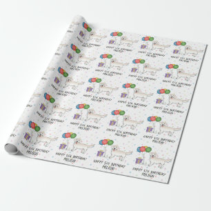 Papel De Regalo Retriever Dorado Crema Inglés Perro Lindo - Cumple