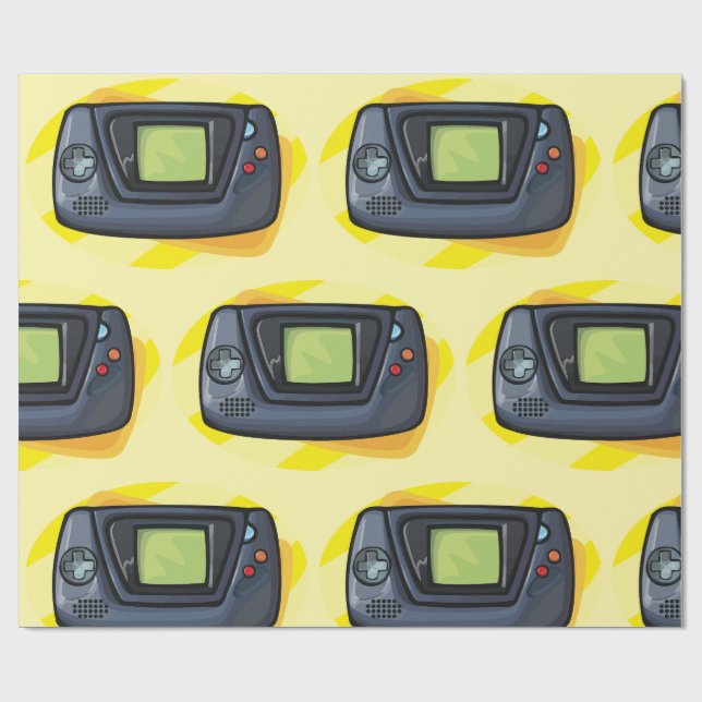 Papel De Regalo Retro 90s Handheld Game Console Gamer (Superficie plana)