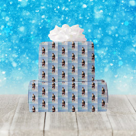 Papel De Regalo Retro Beach Santa Claus Foto en agua salada