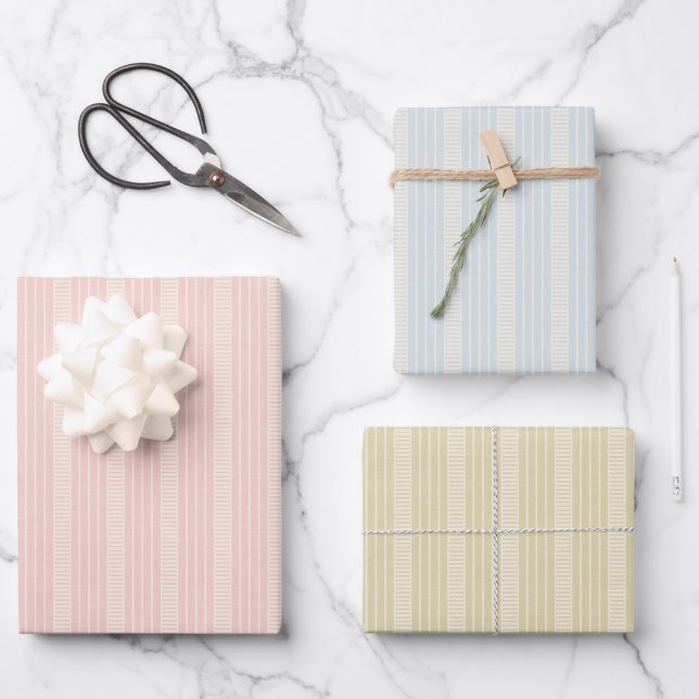Papel de regalo retro boho pastel para Navidad (Anverso)