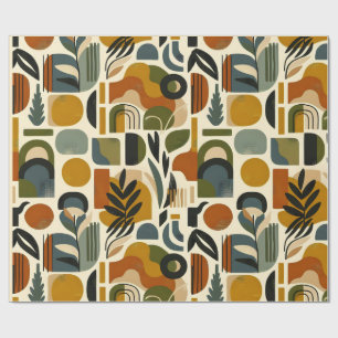 Papel De Regalo Retro Botanica Geometrica
