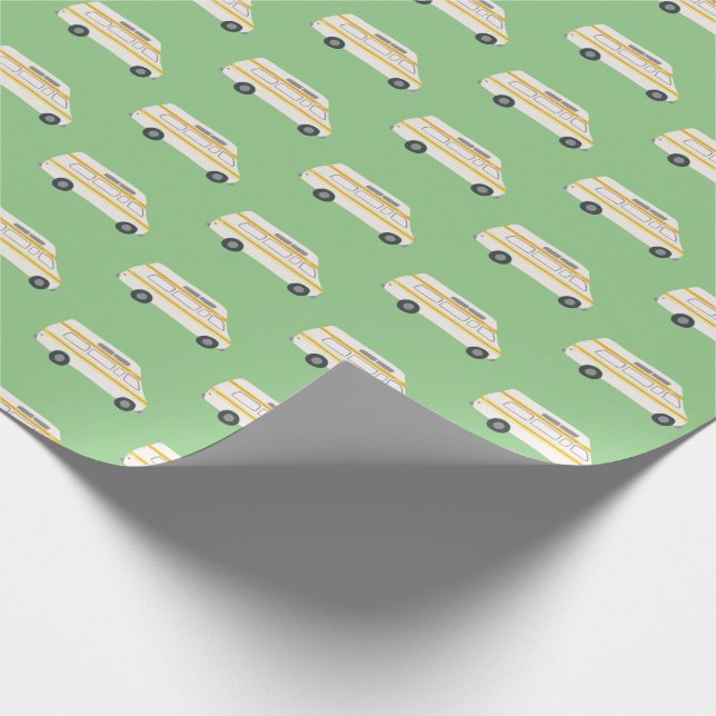 Papel De Regalo Retro Campervan Motorhome RV Van Green (Esquina)