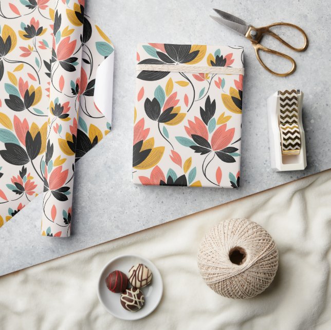 Papel De Regalo Retro Colors  (Artesanía)