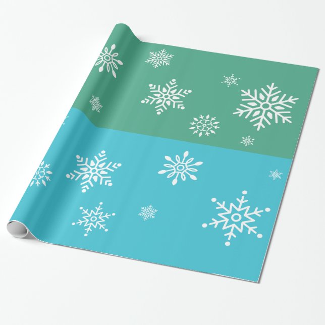 Papel De Regalo Retro - Copos de nieve (Desenrollado)