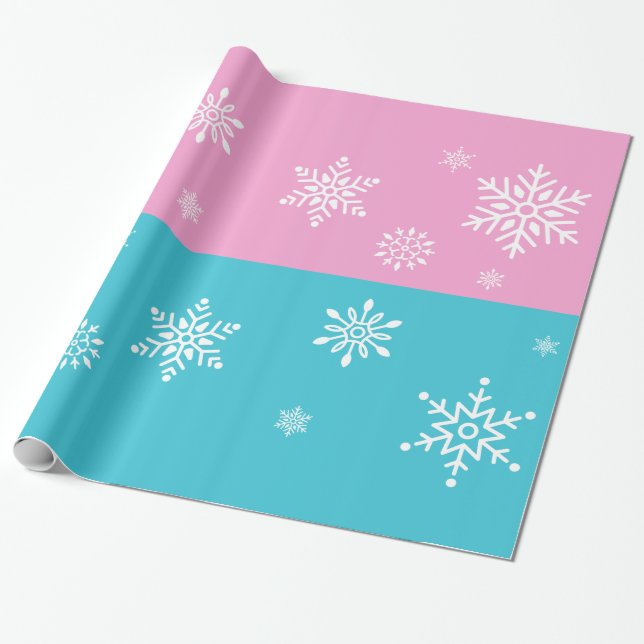 Papel De Regalo Retro - Copos de nieve (Desenrollado)