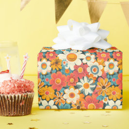 Papel De Regalo Retro Daisy Floral Wrapping Paper