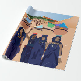 Papel De Regalo Retro de cosecha colorida con encaje y flores