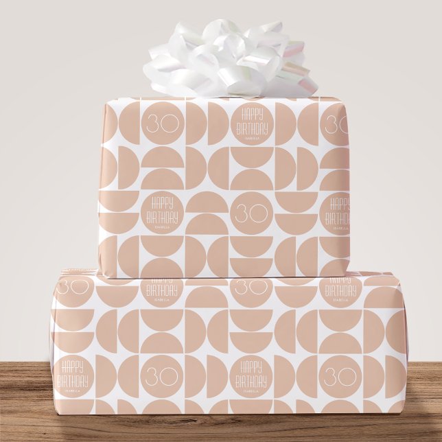 Papel De Regalo Retro de cumpleaños moderno de mediados del siglo  (Subido por el creador)