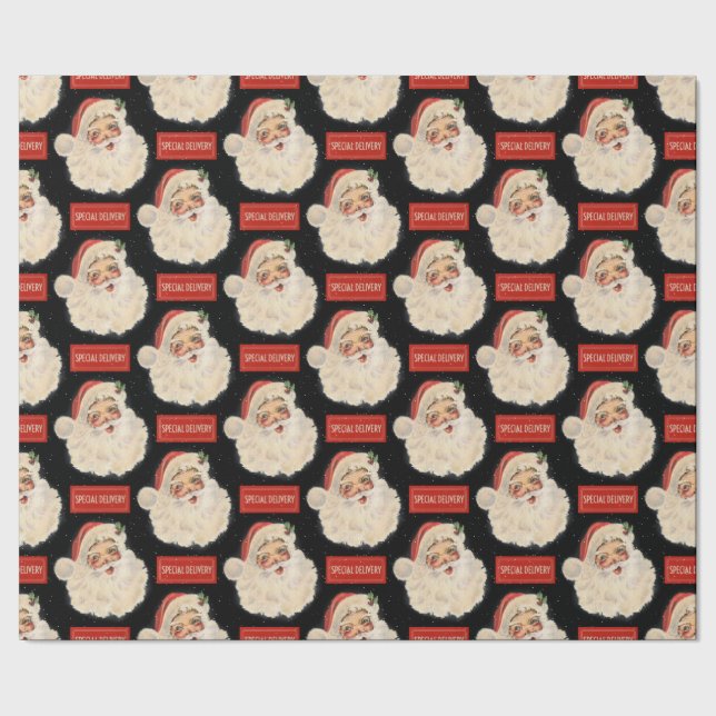 Papel De Regalo Retro de entrega especial Santa (Costura)