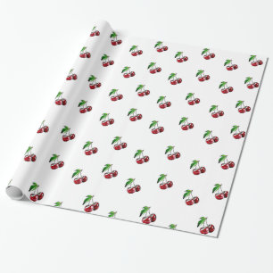 Papel de regalo retro de las cerezas