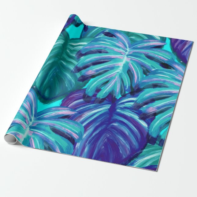 Papel De Regalo Retro de patos tropicales (Desenrollado)