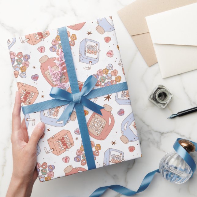 Papel de regalo retro del Día de San Valentín (Regalar)