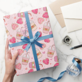Papel de regalo retro del Día de San Valentín