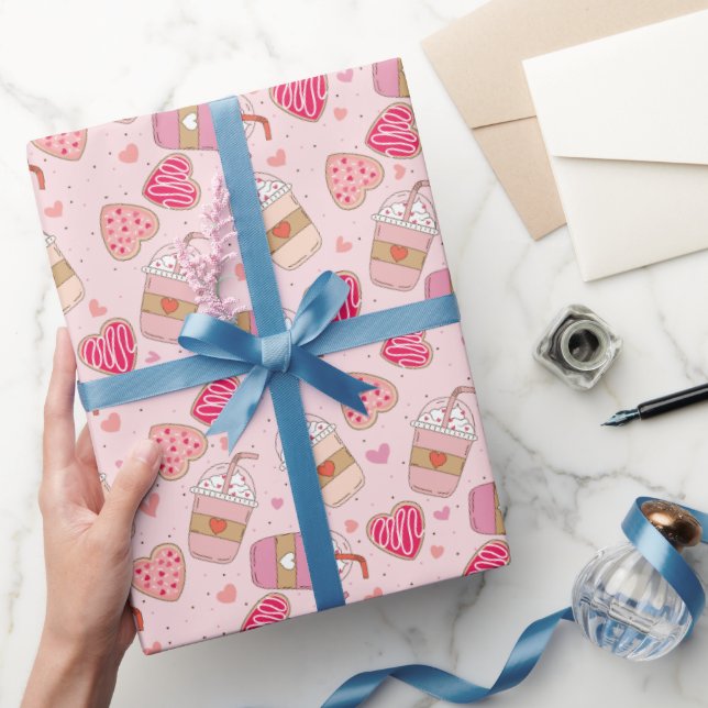 Papel de regalo retro del Día de San Valentín (Regalar)