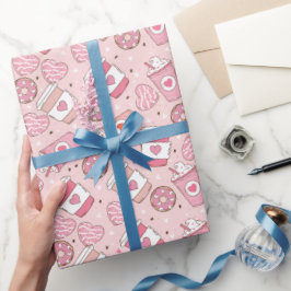 Papel de regalo retro del día de San Valentín