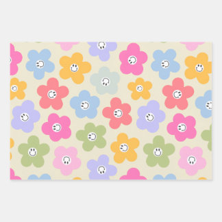 Papel de Regalo Retro Feliz Daisy