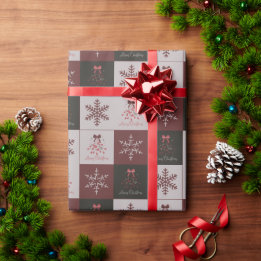 Papel De Regalo Retro Festive Merry Christmas Tiled Pattern