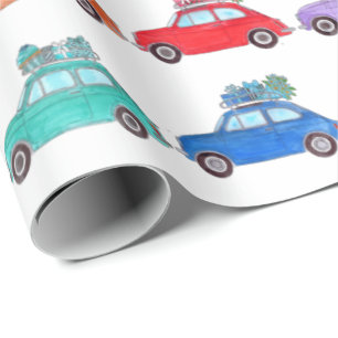 Papel De Regalo Retro Fiat 500 con regalos