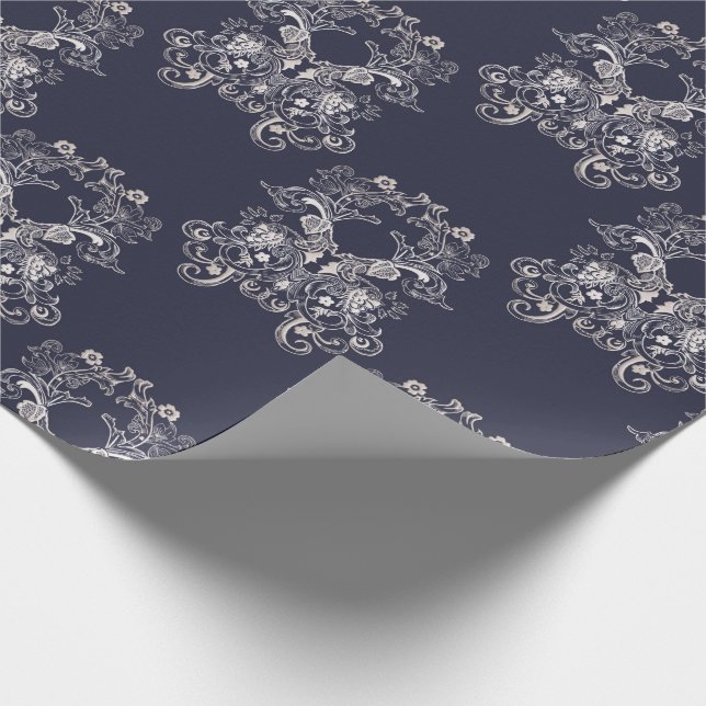 Papel De Regalo Retro floral de estilo barroco (Esquina)