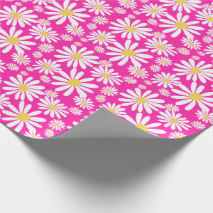 Papel De Regalo Retro Groovy Daisies Spring Daisy Pattern Pink