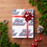 Papel De Regalo Retro Groovy Merry Christmas Typography años 70<br><div class="desc">Envuelve bien tus regalos con este papel de envoltura fresco,  con un patrón de tipografía retro.</div>