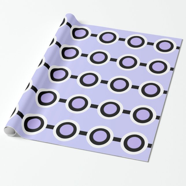 Papel De Regalo Retro hace puntos geométricos en negro púrpura (Desenrollado)