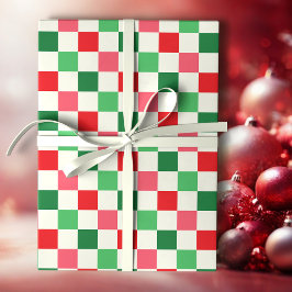 Papel De Regalo Retro Holiday Check