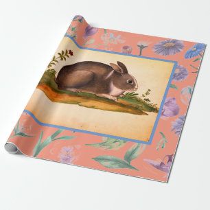 PAPEL DE REGALO RETRO ITALIANO GIFT RABIT WRAPPING PARA EASTER