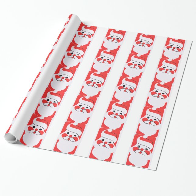Papel De Regalo Retro Jolly Santa Claus (Desenrollado)