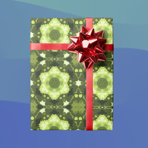 Papel De Regalo Retro Mandala Green