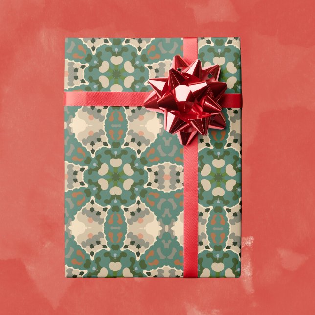 Papel De Regalo Retro Mandala Green Brown y Naranja (Subido por el creador)