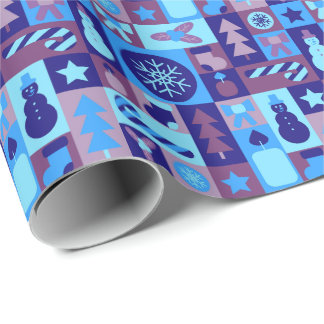 Papel De Regalo Retro Mezcla de Navidad Parcheado