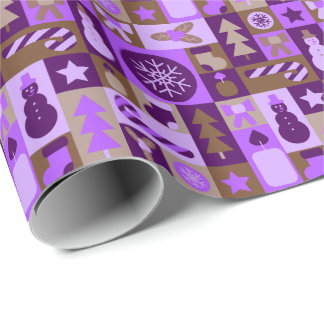 Papel De Regalo Retro Mezcla de Navidad Parcheado